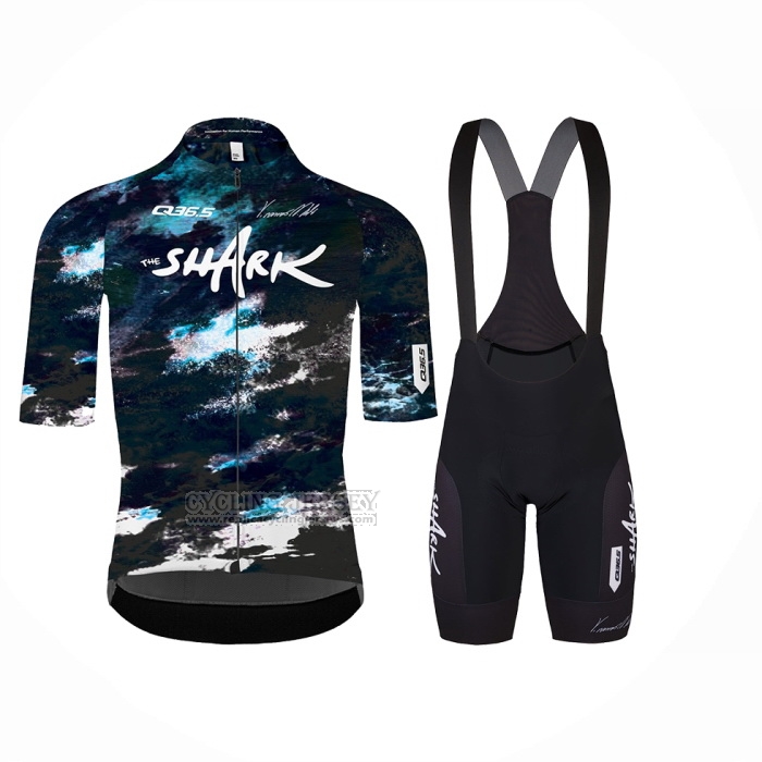 2024 Cycling Jersey Q36.5 Blue Black Short Sleeve And Bib Short